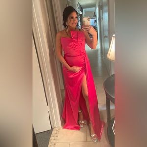 Barbie pink formal gown for wedding I attended.